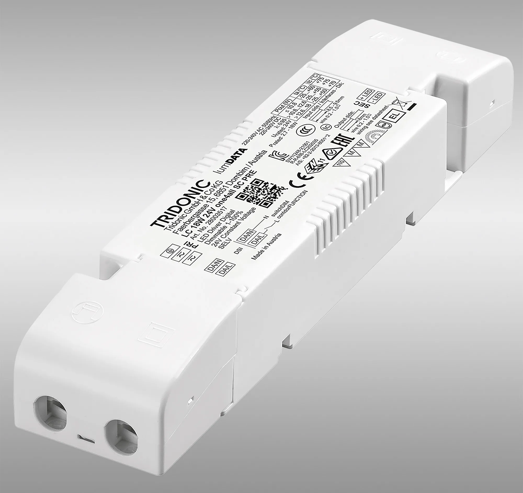 18W 24V one4all Dimmable SC PRE Constant Voltage LED Driver 28003517  Tridonic LC